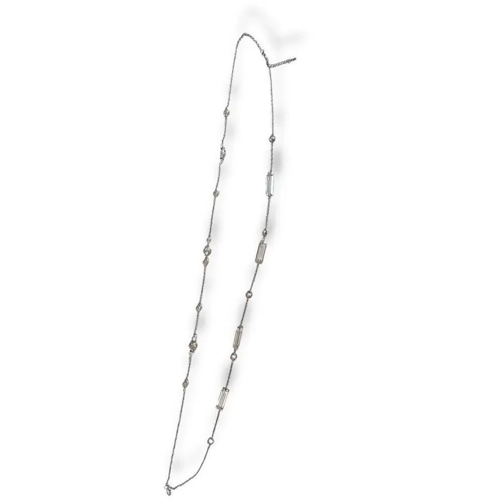 Silvertone Fashion NecklaceโDouble Strand